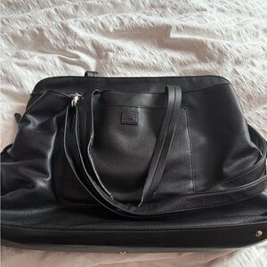 Roots Black Leather Shoulder Bag